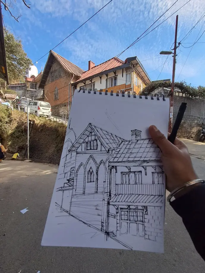 travel art desiblueprint aleen bharati page, live sketch diary