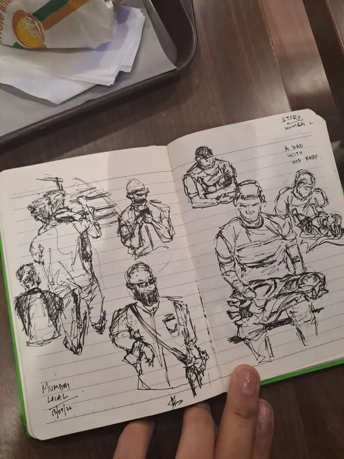 diary, live sketches by aleen bharati
