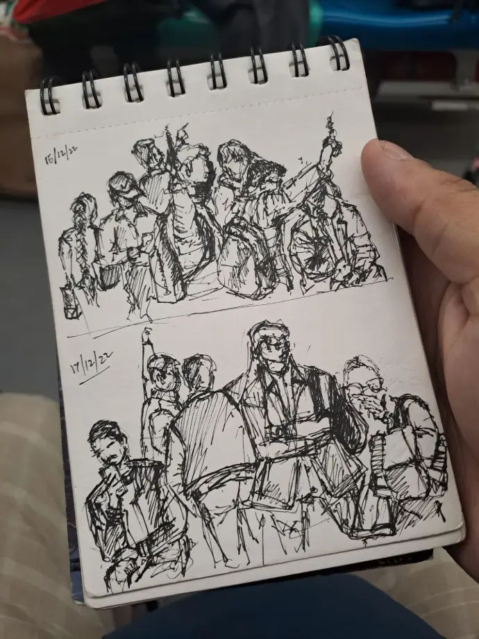 diary, live sketches by aleen bharati
