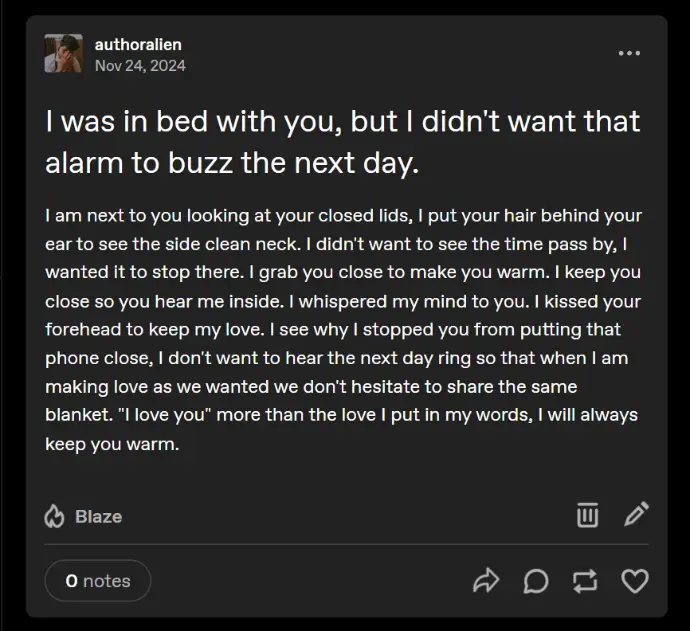 tumblr, aleen bharati, author alien, post, statement, situation