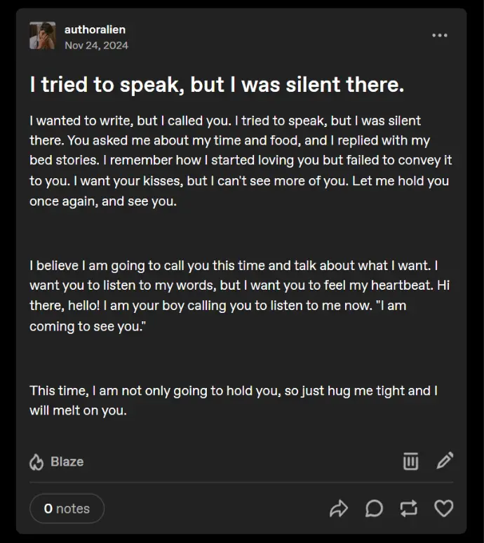 tumblr, aleen bharati, author alien, post, statement, situation